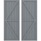 Ekena Millwork Americraft 6-Board Wood 2 Equal Panel Frmd Board-n-Batten Shutters w/Dbl Z-Bar, ARW102BF621X77CHH, PR ARW102BF621X77CHH - alternate 1
